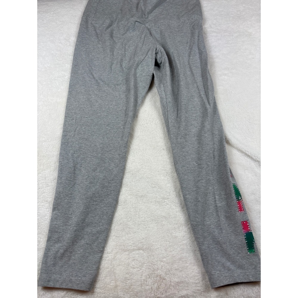 Victorias Secret PINK Gray Leggings XXL Love Pink Rhinestone Tie Dye Graphic